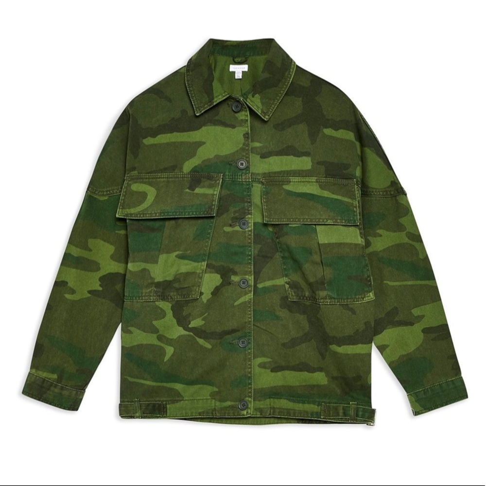 TOPSHOP NWOT Frank Camouflage Jacket 8/10 M
